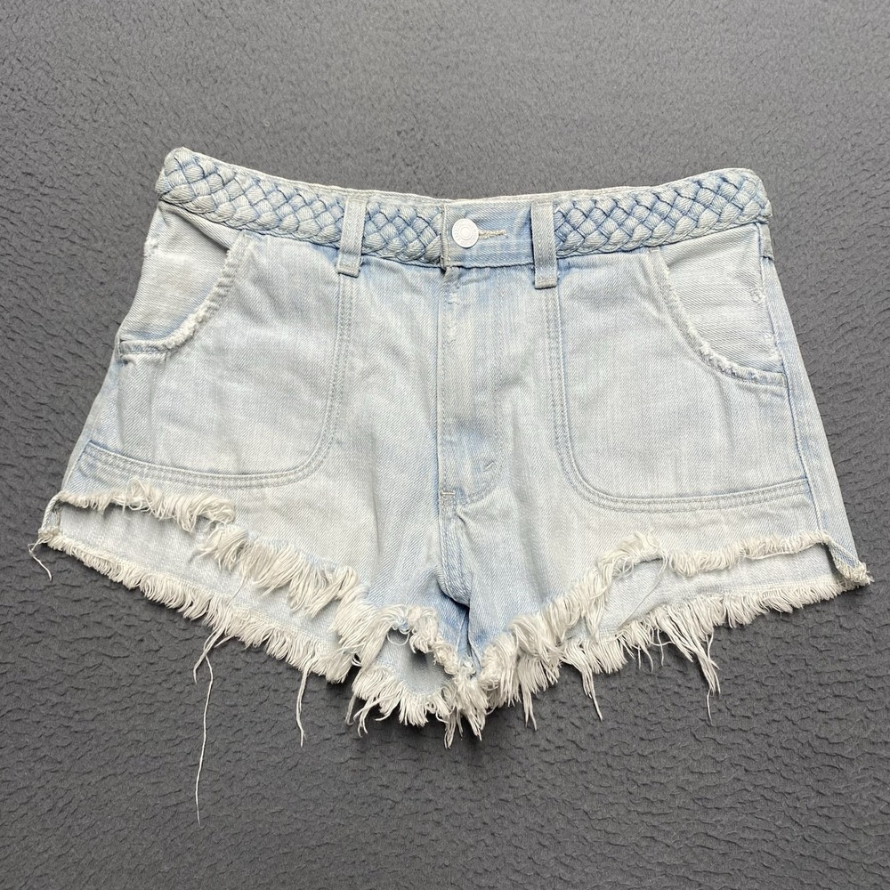 Abercrombie & Fitch Shorts Womens 0 Blue Festival High Rise Cut-Off 2.5 Inseam